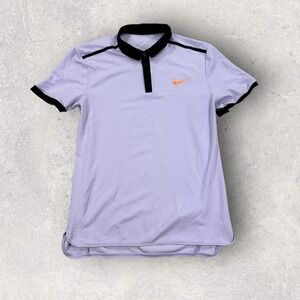 Nike Roger Federer Polo Shirt RF Men's Medium Lavender Short Sleeve Tennis‎